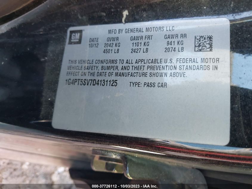 2013 BUICK VERANO PREMIUM GROUP - 1G4PT5SV7D4131125