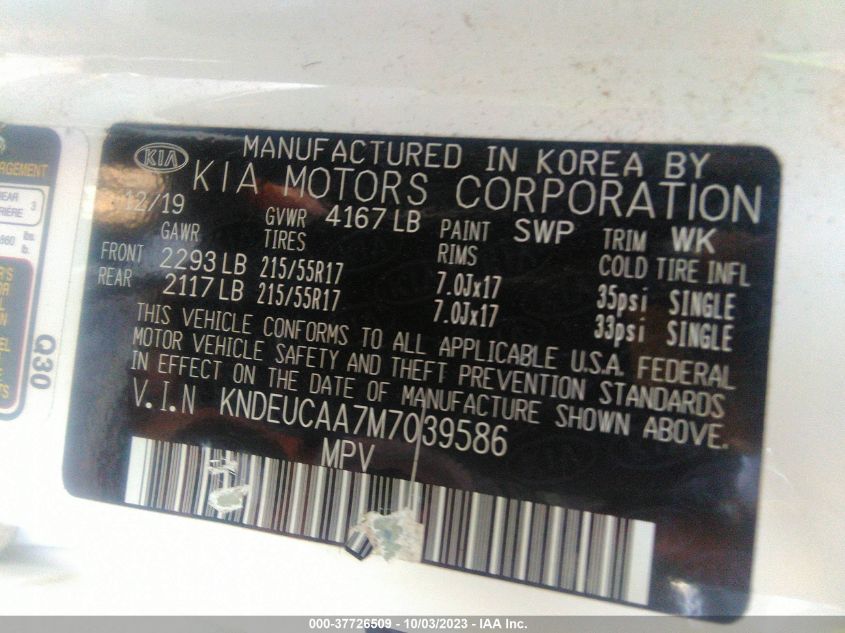 2021 KIA SELTOS S - KNDEUCAA7M7039586
