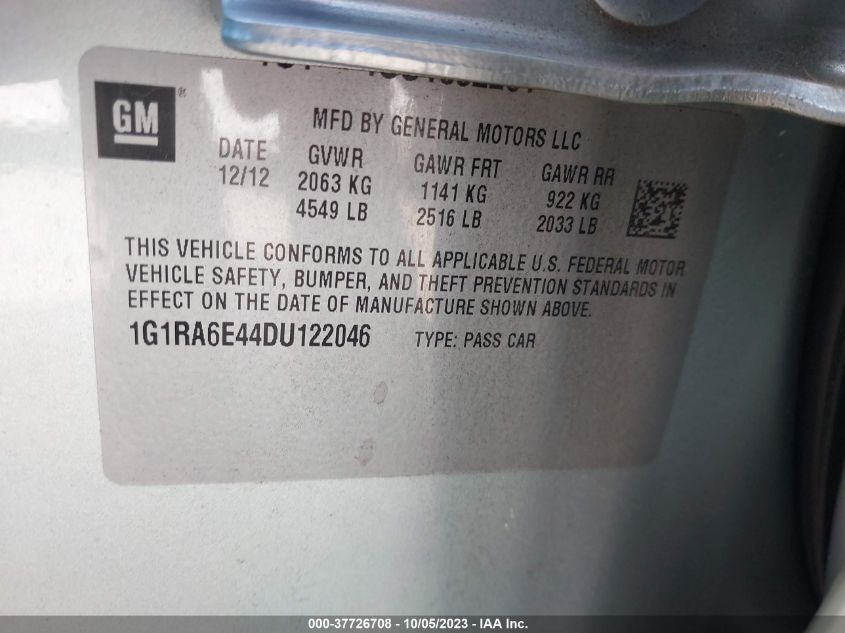 2013 CHEVROLET VOLT - 1G1RA6E44DU122046