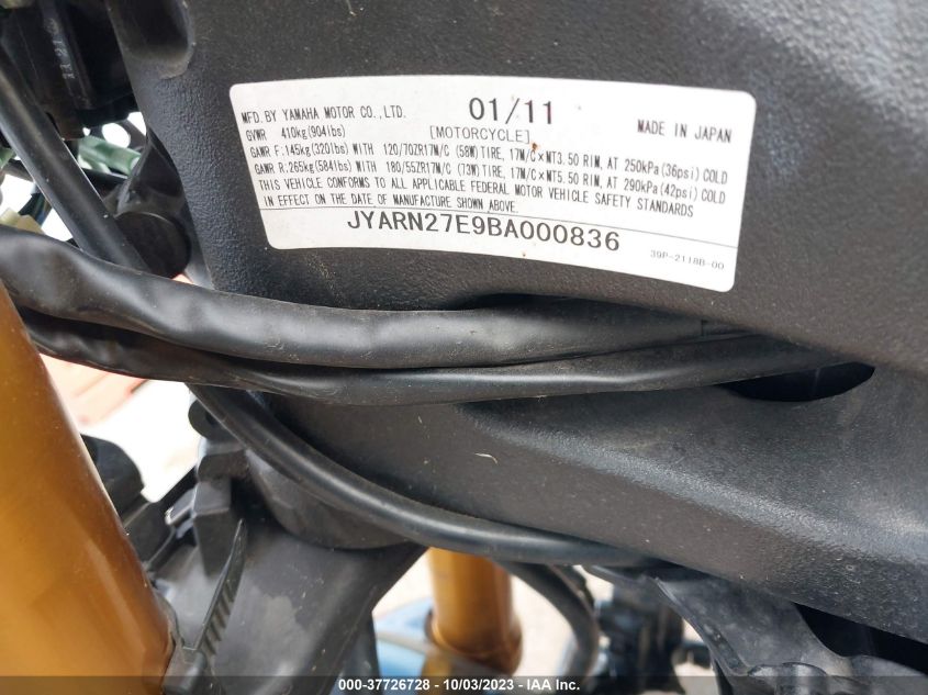 2011 YAMAHA FZ8 N - JYARN27E9BA000836