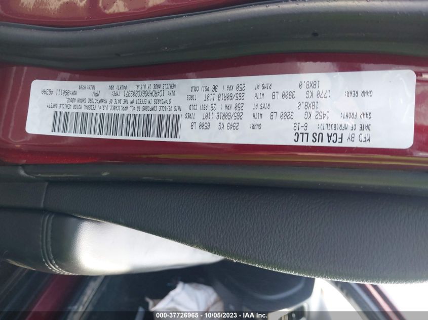 2019 DODGE DURANGO SXT - 1C4RDHAG6KC803371