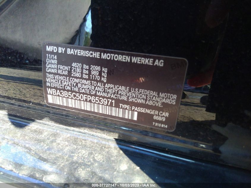 2015 BMW 328I XDRIVE WBA3B5C50FP653971