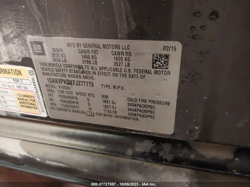 2015 GMC ACADIA SLE - 1GKKVPKDXFJ277779