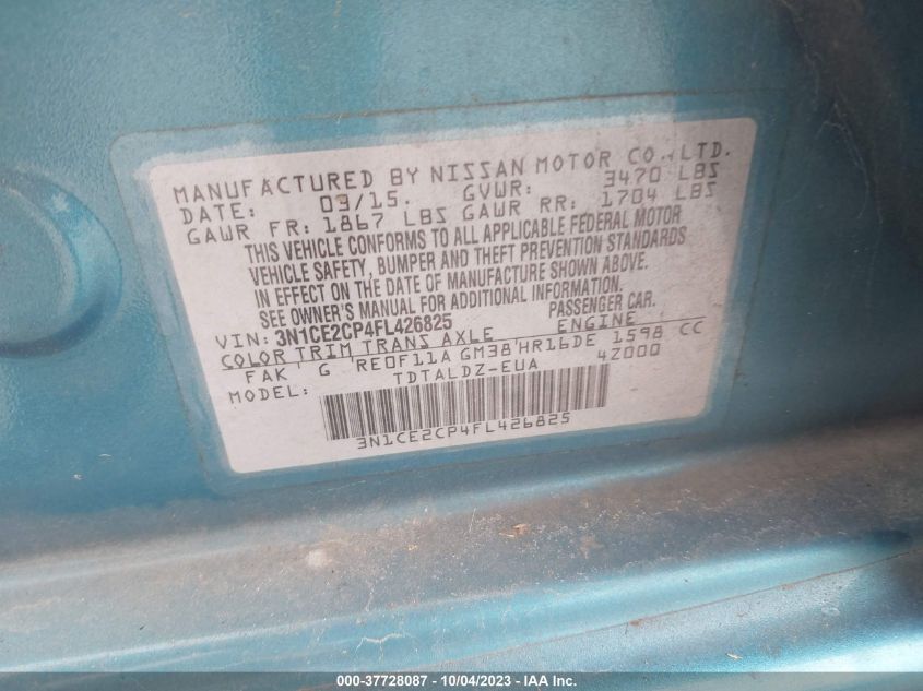 2015 NISSAN VERSA NOTE SV - 3N1CE2CP4FL426825