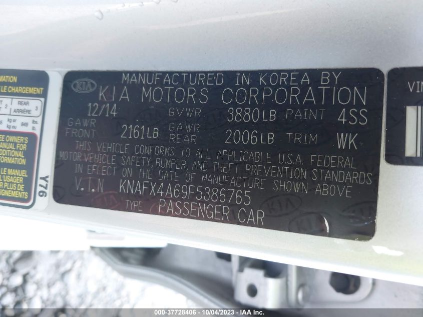 2015 KIA FORTE LX - KNAFX4A69F5386765