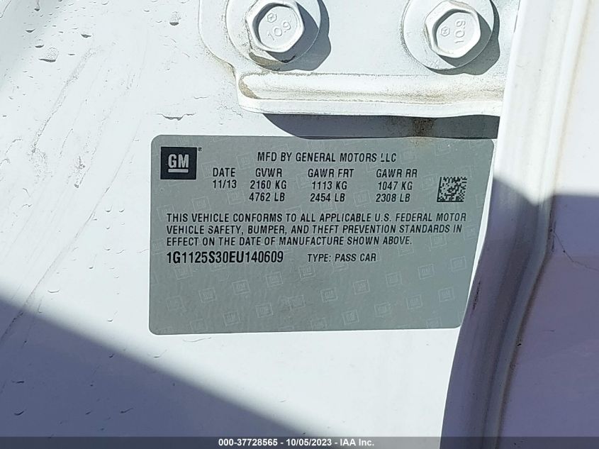 2014 CHEVROLET IMPALA LT - 1G1125S30EU140609