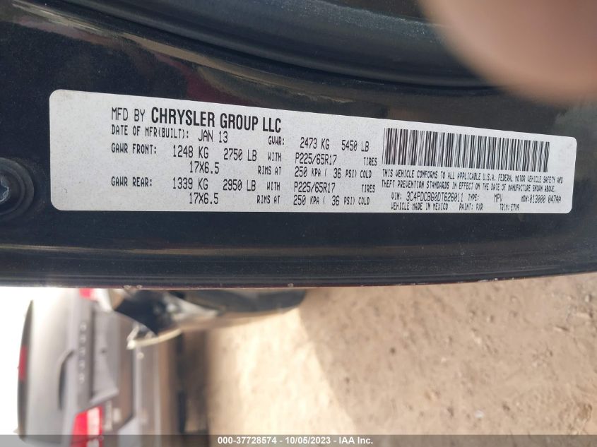 2013 DODGE JOURNEY SXT - 3C4PDCBG0DT626011
