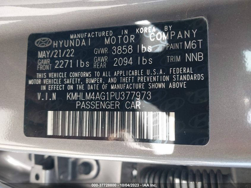 KMHLM4AG1PU377973 Hyundai Elantra SEL 9