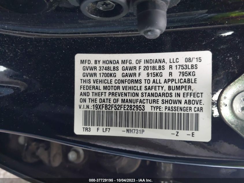 2015 HONDA CIVIC SEDAN LX - 19XFB2F52FE282953