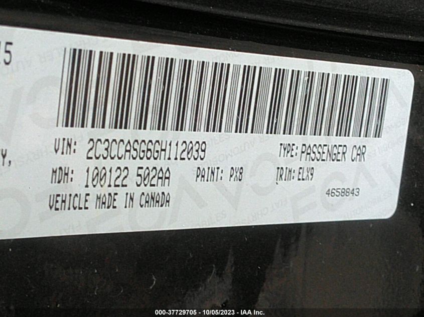 2016 CHRYSLER 300 300C PLATINUM - 2C3CCASG6GH112039