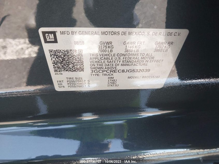 2018 CHEVROLET SILVERADO 1500 LT - 3GCPCREC8JG532039