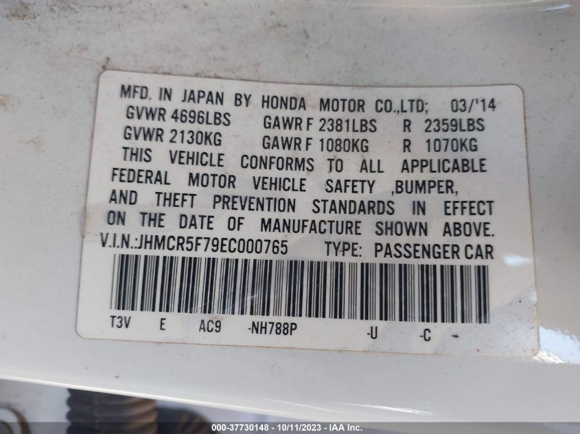 2014 HONDA ACCORD PLUG-IN HYBRID - JHMCR5F79EC000765