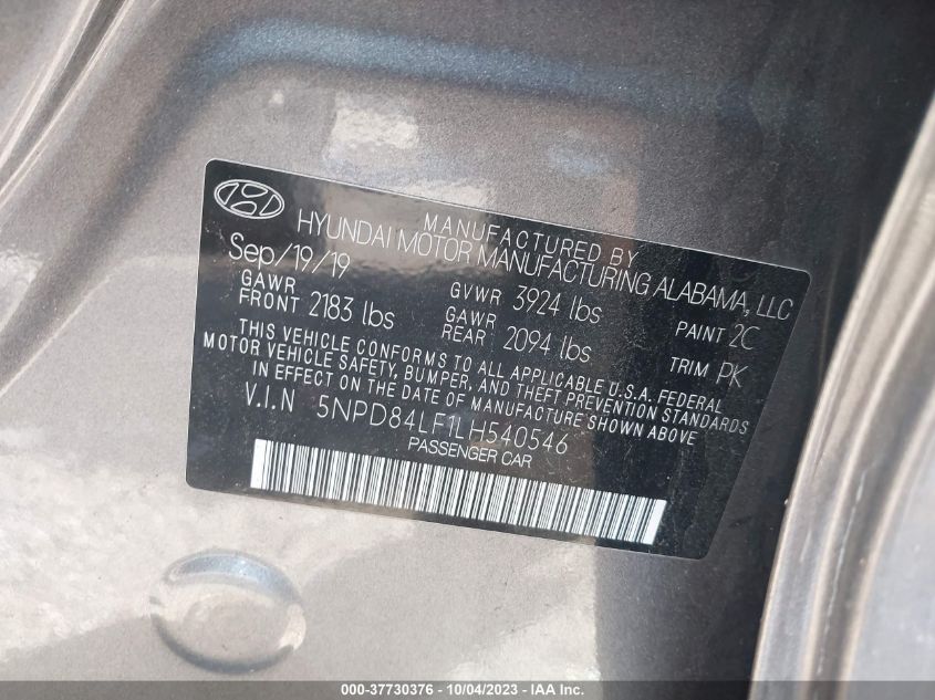 5NPD84LF1LH540546 Hyundai Elantra SEL/VALUE/LIMITED 9