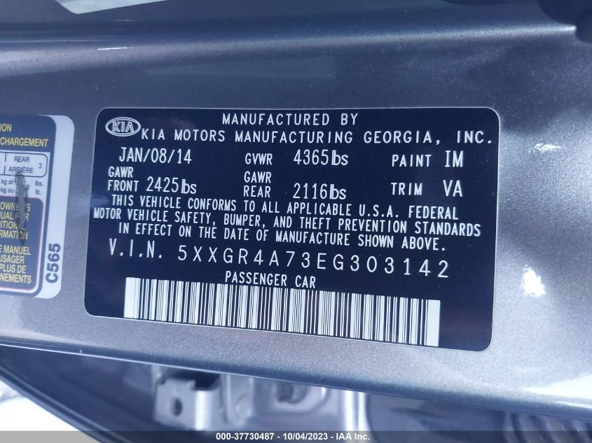 2014 KIA OPTIMA SX - 5XXGR4A73EG303142