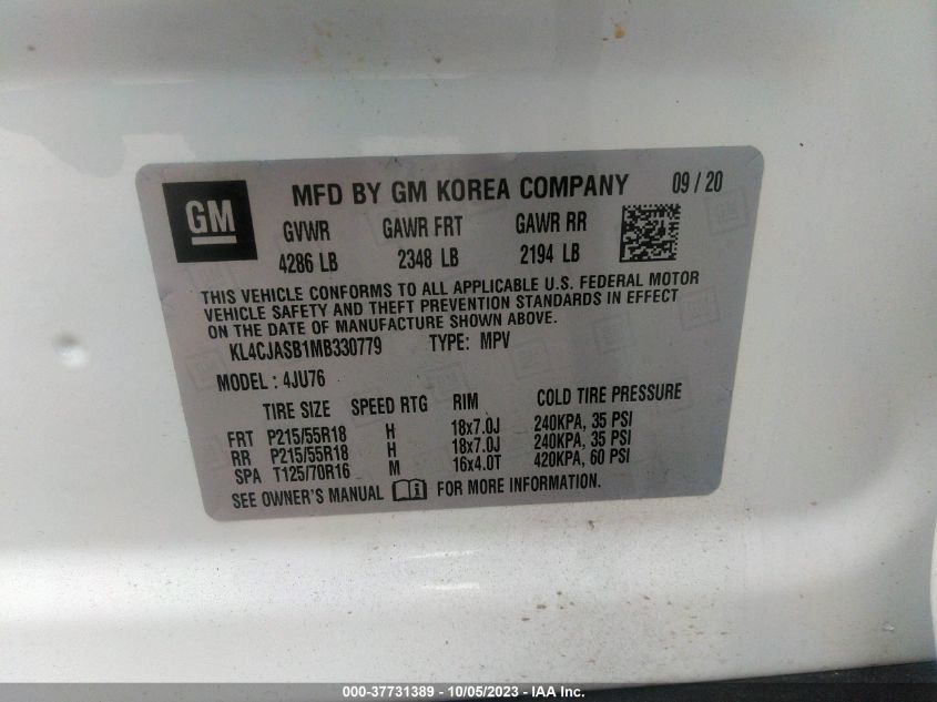 KL4CJASB1MB330779 Buick Encore PREFERRED 9