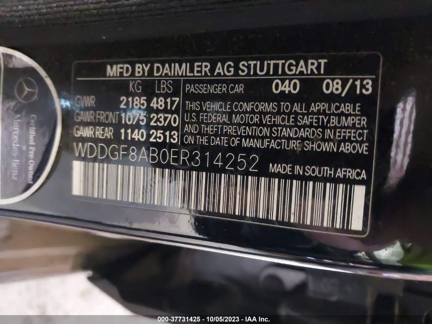 2014 MERCEDES-BENZ C-CLASS C 300 - WDDGF8AB0ER314252
