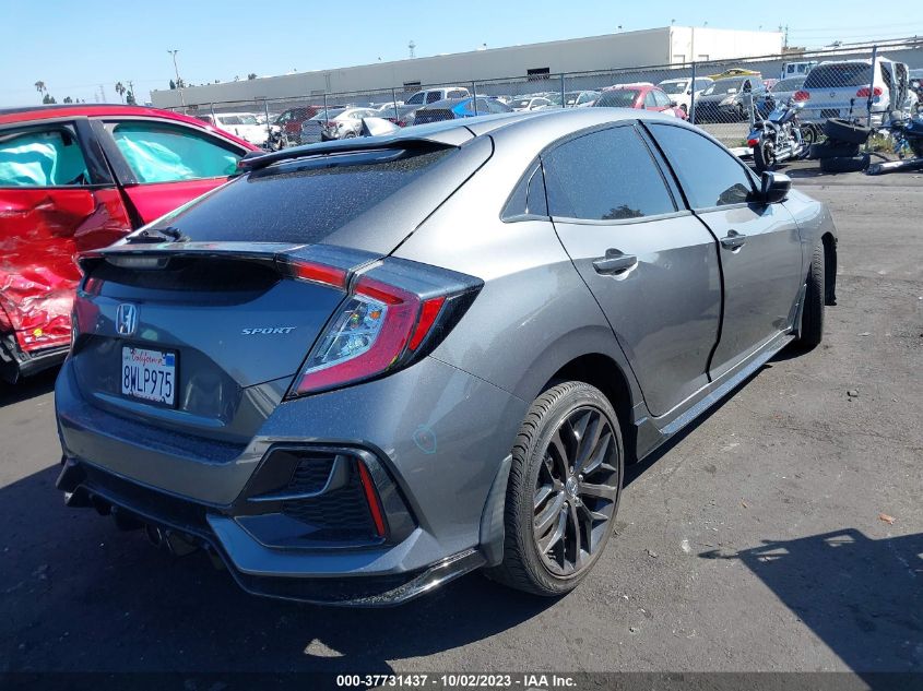 2021 HONDA CIVIC HATCHBACK SPORT SHHFK7H44MU415591