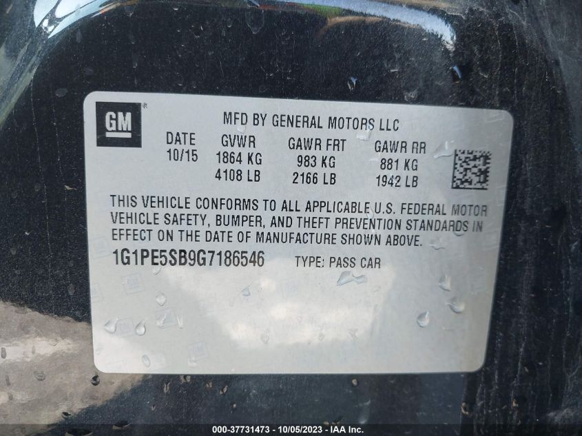 2016 CHEVROLET CRUZE LIMITED LT - 1G1PE5SB9G7186546