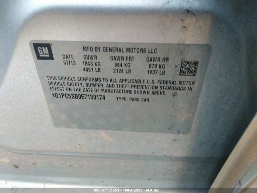 2014 CHEVROLET CRUZE LT - 1G1PC5SB0E7130174