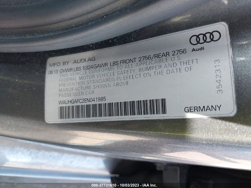 2014 AUDI A6 3.0T PRESTIGE - WAUHGAFC2EN041985