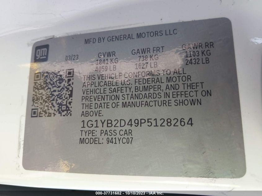 2023 CHEVROLET CORVETTE STINGRAY RWD  2LT - 1G1YB2D49P5128264