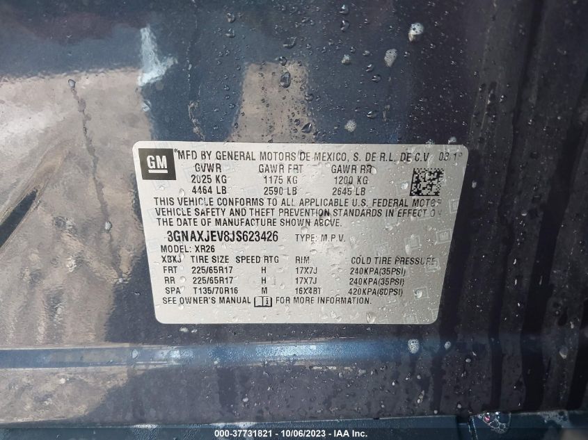 2018 CHEVROLET EQUINOX LT - 3GNAXJEV8JS623426