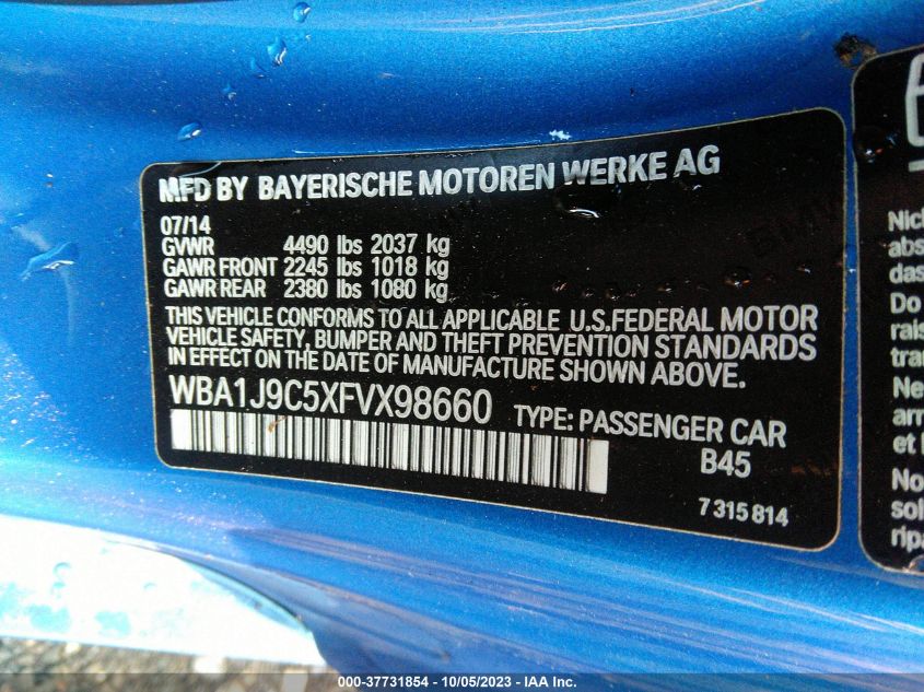 2015 BMW 2 SERIES M235I XDRIVE WBA1J9C5XFVX98660