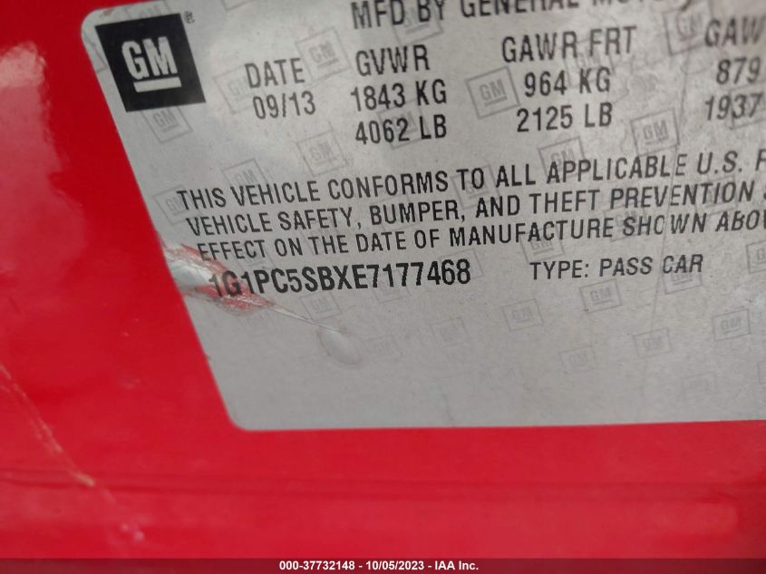 2014 CHEVROLET CRUZE 1LT - 1G1PC5SBXE7177468