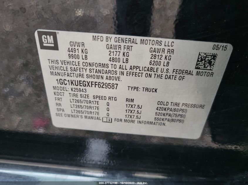 2015 CHEVROLET SILVERADO 2500HD WORK TRUCK - 1GC1KUEGXFF629587