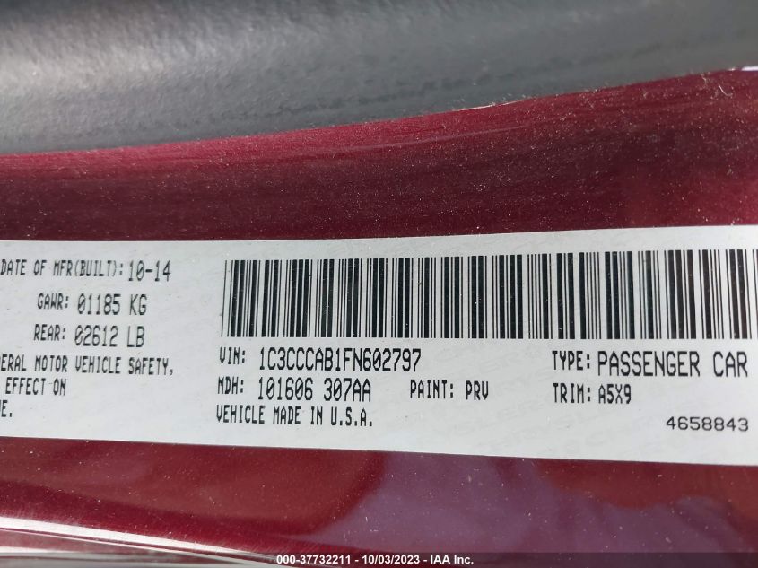 2015 CHRYSLER 200 LIMITED - 1C3CCCAB1FN602797