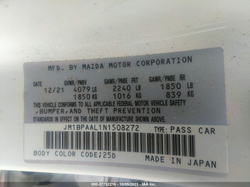 JM1BPAAL1N1508272 Mazda Mazda3 Sedan 2.5 S 9