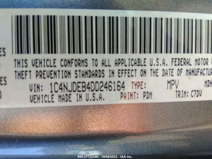 2013 JEEP COMPASS LATITUDE - 1C4NJDEB4DD246164
