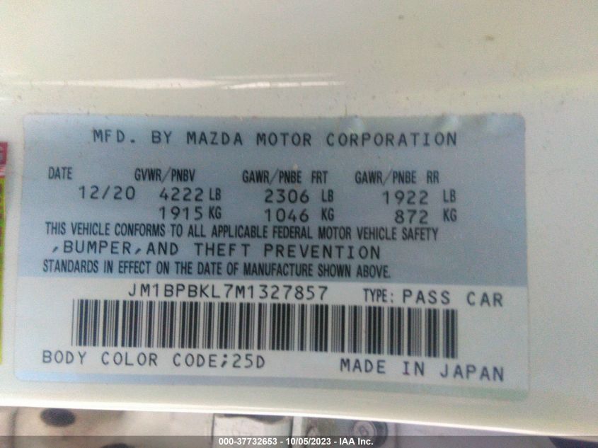 JM1BPBKL7M1327857 Mazda 3 SELECT 9