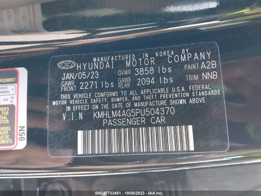 2023 HYUNDAI ELANTRA SEL - KMHLM4AG5PU504370