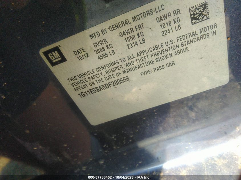 2013 CHEVROLET MALIBU LT - 1G11E5SA5DF200568