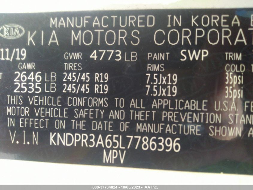 KNDPR3A65L7786396 Kia Sportage SX 9