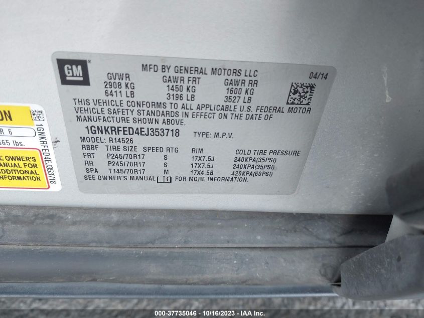 2014 CHEVROLET TRAVERSE LS - 1GNKRFED4EJ353718