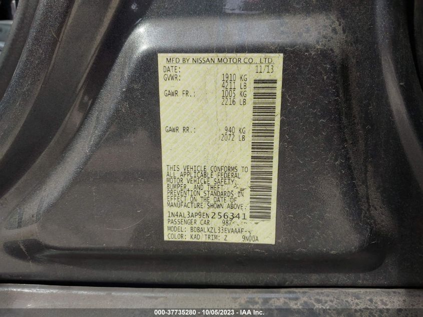 2014 NISSAN ALTIMA 2.5/S/SV/SL - 1N4AL3AP9EN256341