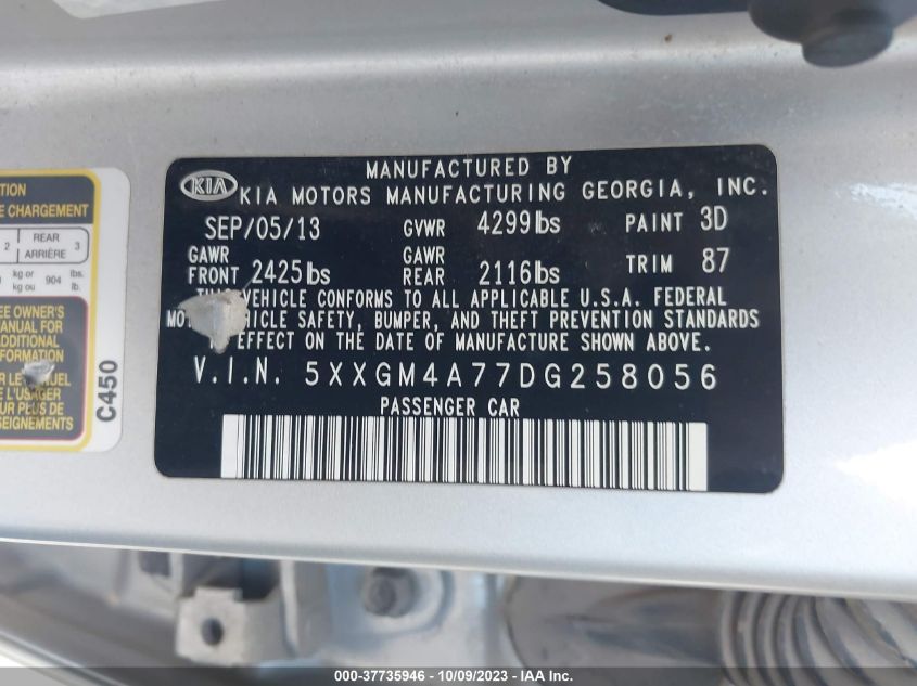 2013 KIA OPTIMA LX - 5XXGM4A77DG258056