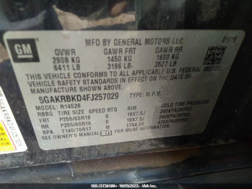 2015 BUICK ENCLAVE LEATHER - 5GAKRBKD4FJ257029