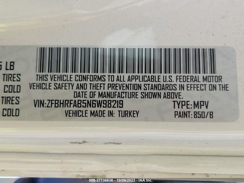 2022 RAM PROMASTER CITY TRADESMAN - ZFBHRFAB5N6W98219