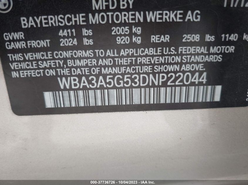 WBA3A5G53DNP22044 | 2013 BMW 328I