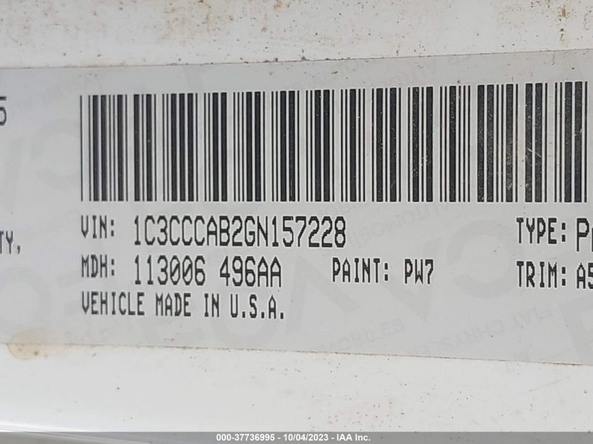 2016 CHRYSLER 200 LIMITED - 1C3CCCAB2GN157228