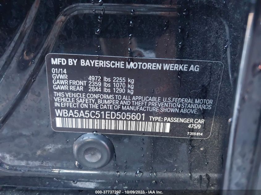 2014 BMW 528I WBA5A5C51ED505601