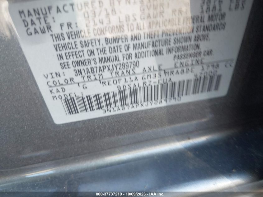 2018 NISSAN SENTRA SR - 3N1AB7APXJY289790
