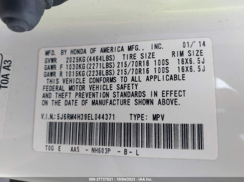 2014 HONDA CR-V LX - 5J6RM4H39EL044371