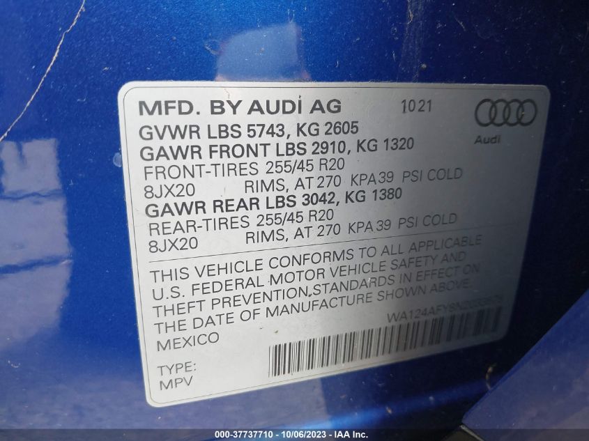 WA124AFY8N2033575 Audi SQ5 PREMIUM PLUS 9