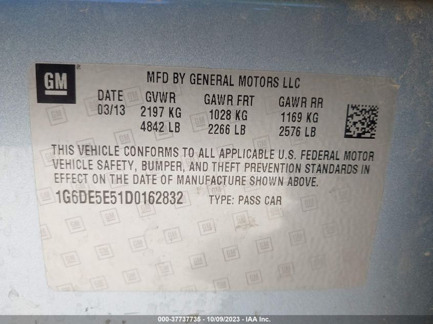 2013 CADILLAC CTS SEDAN LUXURY 1G6DE5E51D0162832