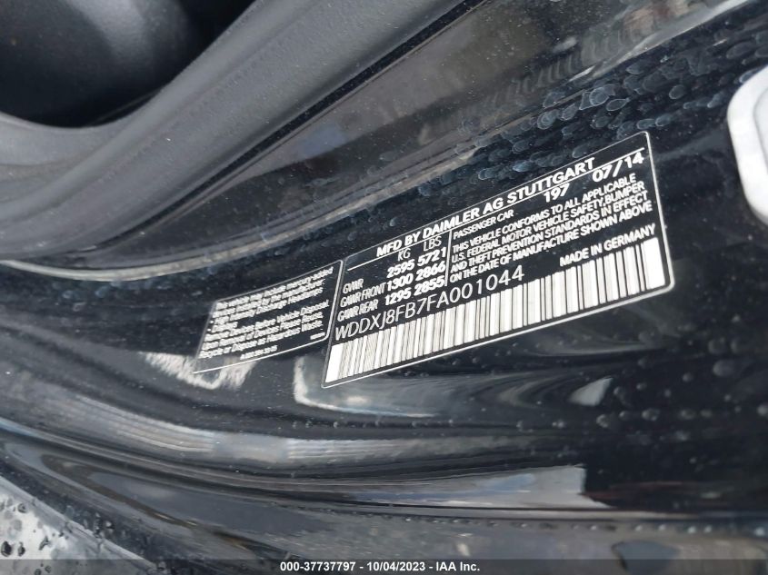 2015 MERCEDES-BENZ S-CLASS S 550 WDDXJ8FB7FA001044