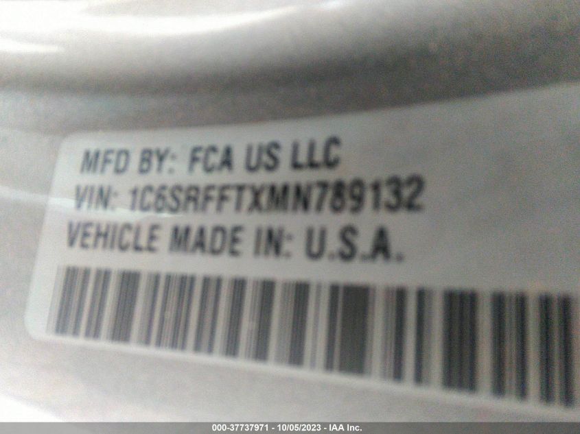 2021 RAM 1500 BIG HORN - 1C6SRFFTXMN789132
